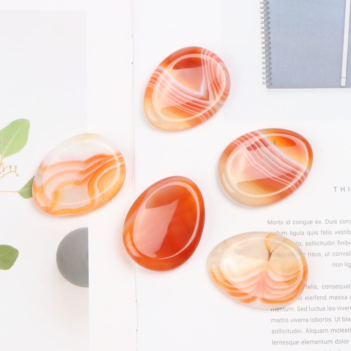 Artistone Red Carnelian Agate Crystal Thumb Worry Stone Hand Carved Healing Crystal Pocket Stone for Anxiety, Stress Relief, Meditation Reiki, Teardrop Shaped