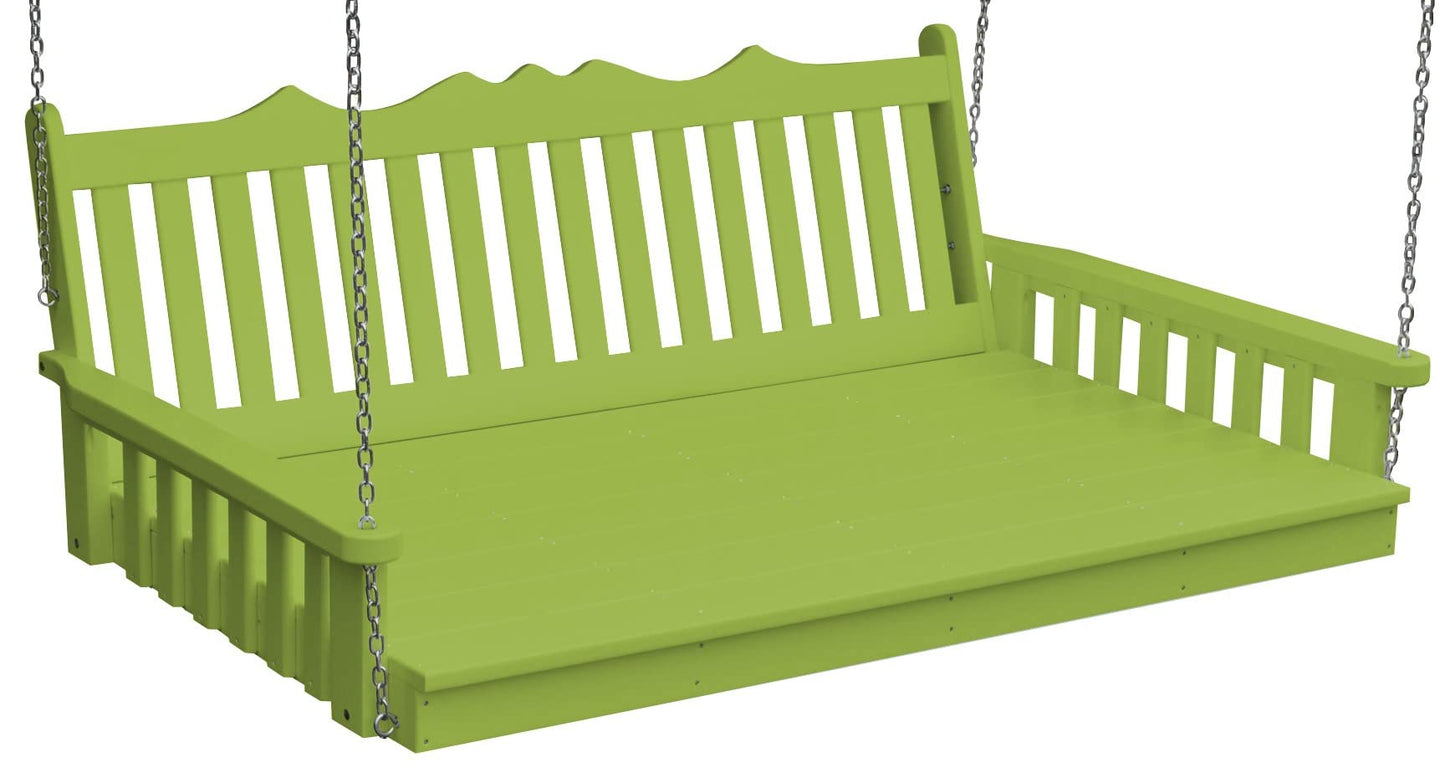 Furniture Barn USA- Twin Size Swing Bed-Poly Lumber- Royal English- Tropical Lime