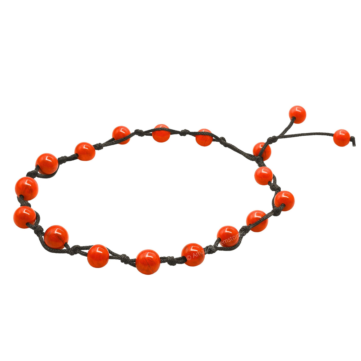 Amazing Gemstone Red Jasper Anklet Ankle Bracelets for Women - Waterproof Beaded Healing Crystal Anklets, Plus Size Chakra Gemstone Bead Anklet (Stretchy Adjustable - Hand Knotted)