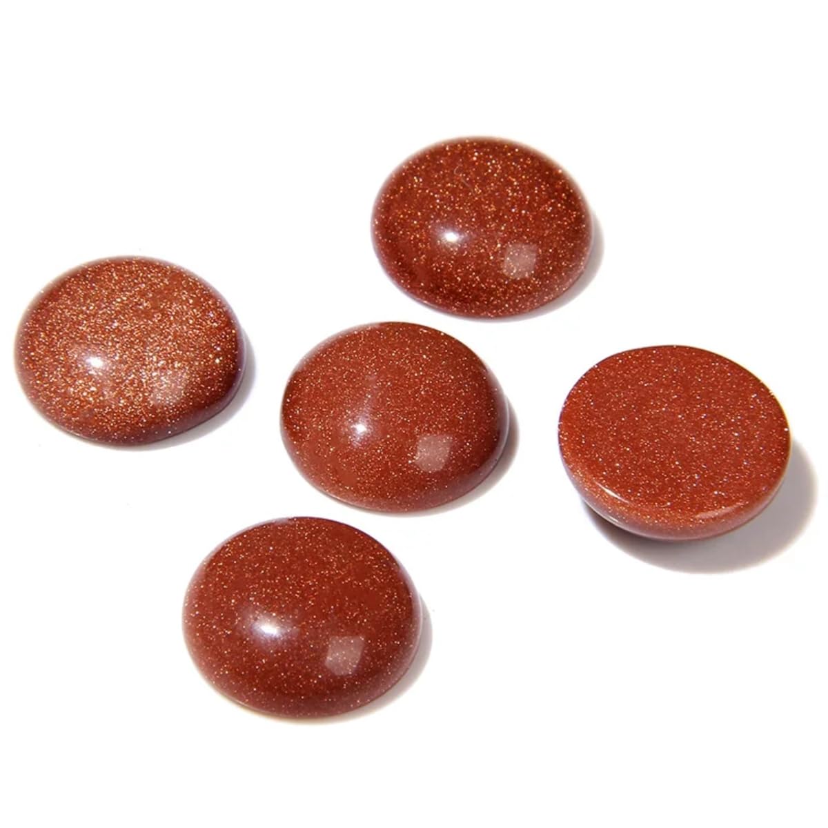 20pcs 14mm Natural Stone No Hole Gold Sandstone Semicircle Smooth Cabochons Beads Healing Chakra Crystal Stone Bead for Jewelry Making Rings Earrings Necklace Bracelet DIY Crafts