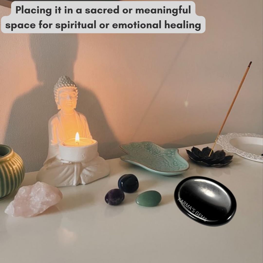 Black Obsidian - Rubbing Natural Thumb Worry Stone - Hold in Your Hand for Relaxation or Anxiety Relief - Enhance Meditation, Aid in Healing the Mind, Body and Spirit