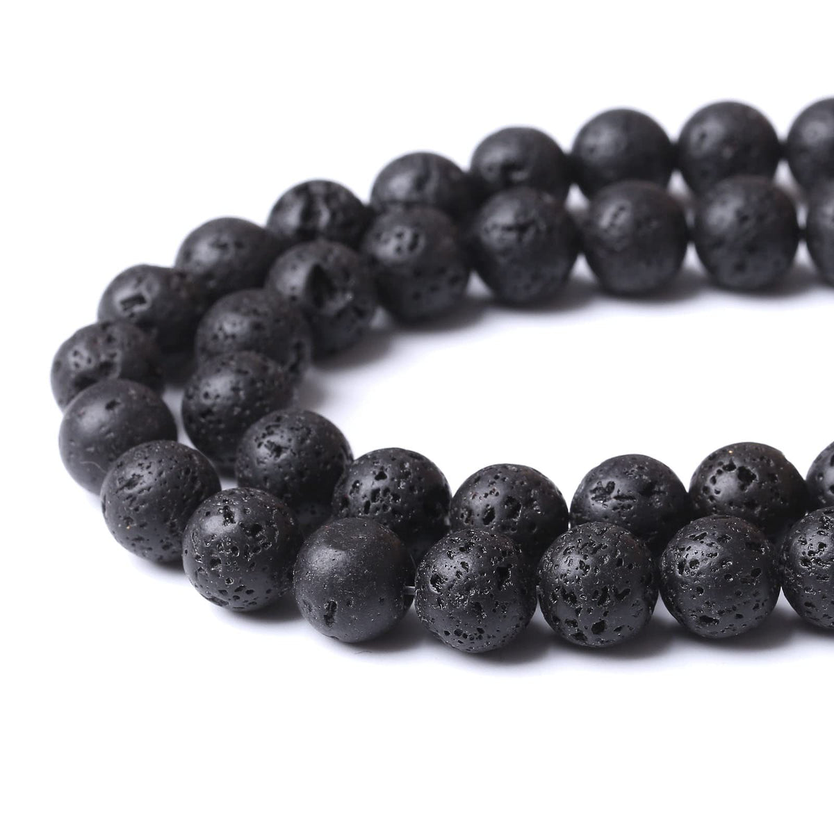 60PCS 6MM Natural Lava Stone Beads Energy Healing Beads for DIY Jewelry Bracelet Necklace Making for Jewelry Making15Inch