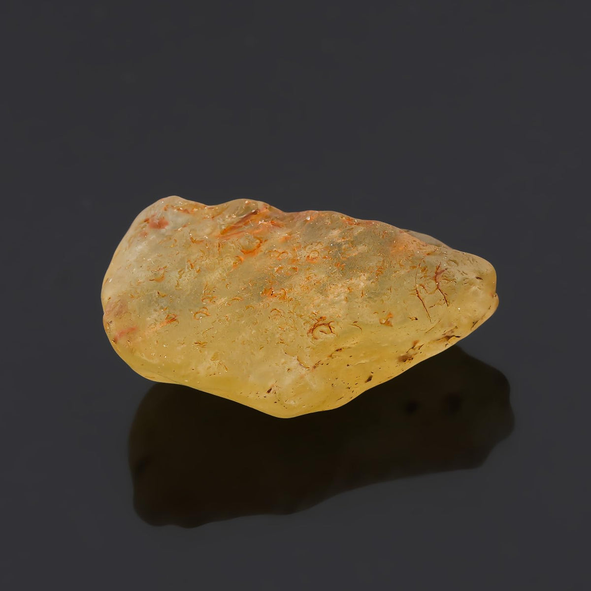 CRYSTALINES (1pcs Rare Raw Libyan Desert Glass Tektite Stone, Genuine Libyan Gold Tektite Rough Stone, Wicca & Reiki Healing Crystals, Meteorite Gems Collector Specimen (35x25mm)