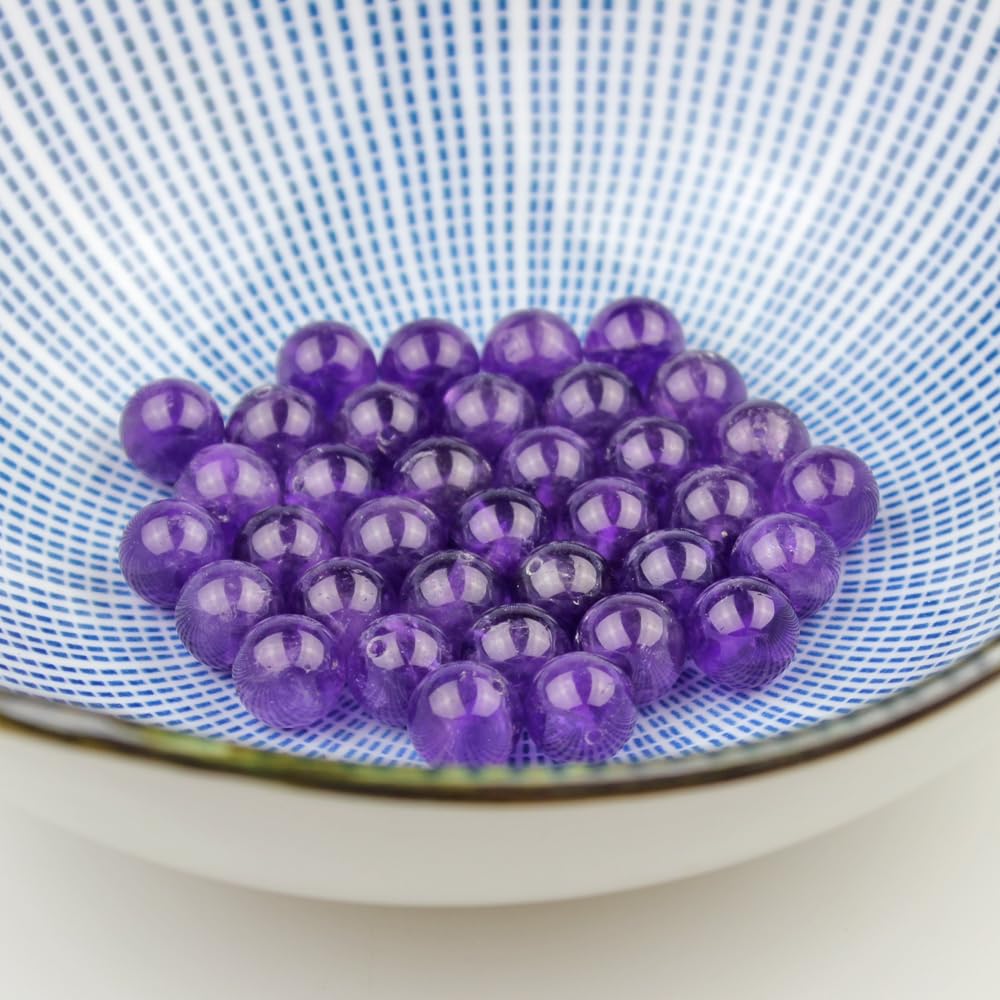 MJDCB 5A Natural South Africa Amethyst Gemstone Round Stone Beads for Jewelry Making DIY Bracelet Necklace (12mm)