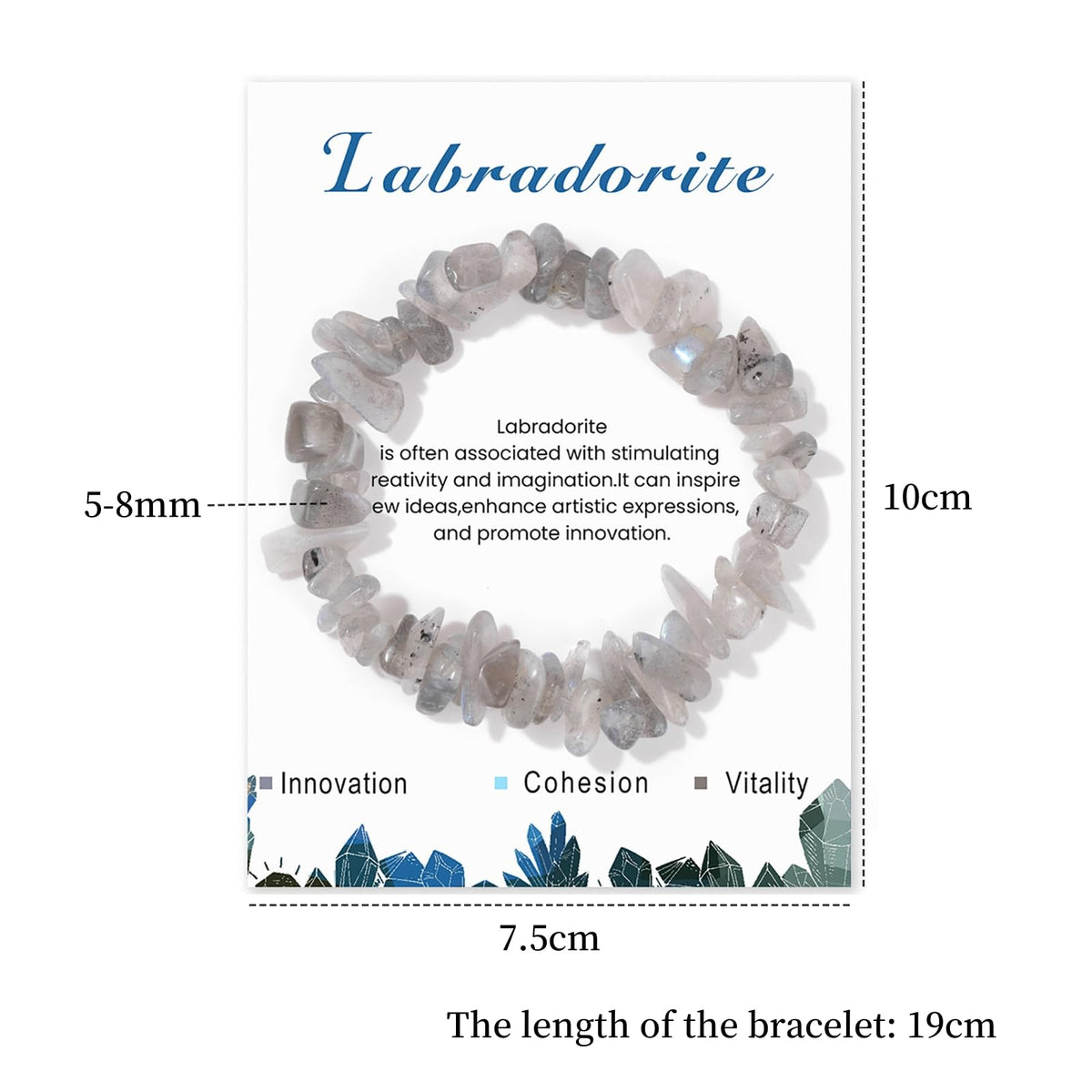 Labradorite Bracelet for Women 5-8mm Raw Labradorite Bracelet Natural Stone Beaded Bracelet Labradorite Crystal Bracelet Healing Bracelets Labradorite Jewelry for Women