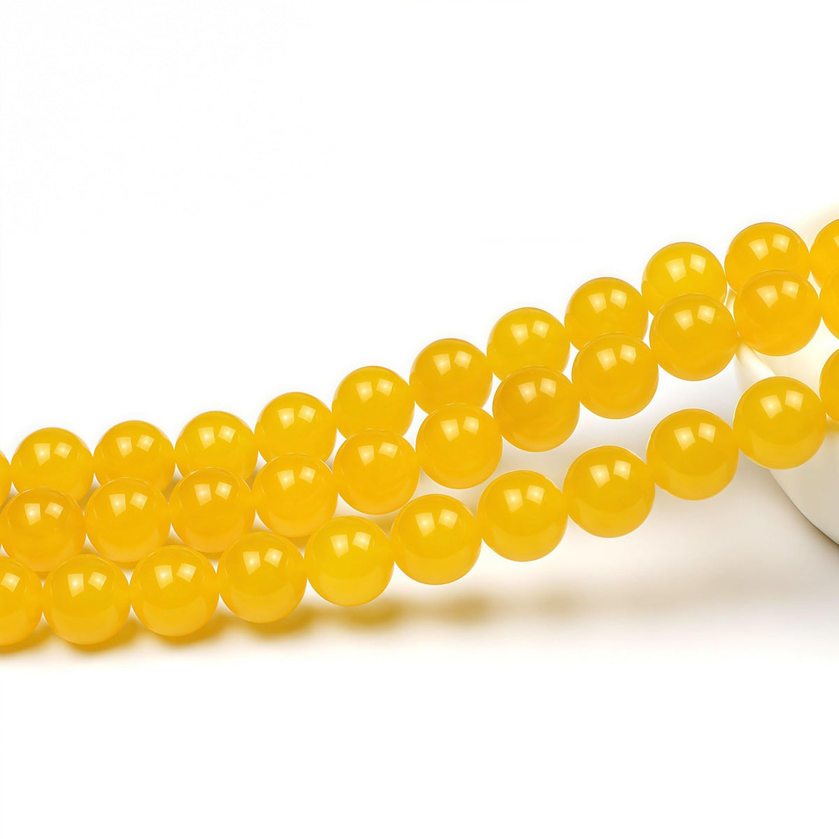 MJDCB Natural Yellow Jade Round Loose Beads for Jewelry Making DIY Bracelet Necklace(4mm)