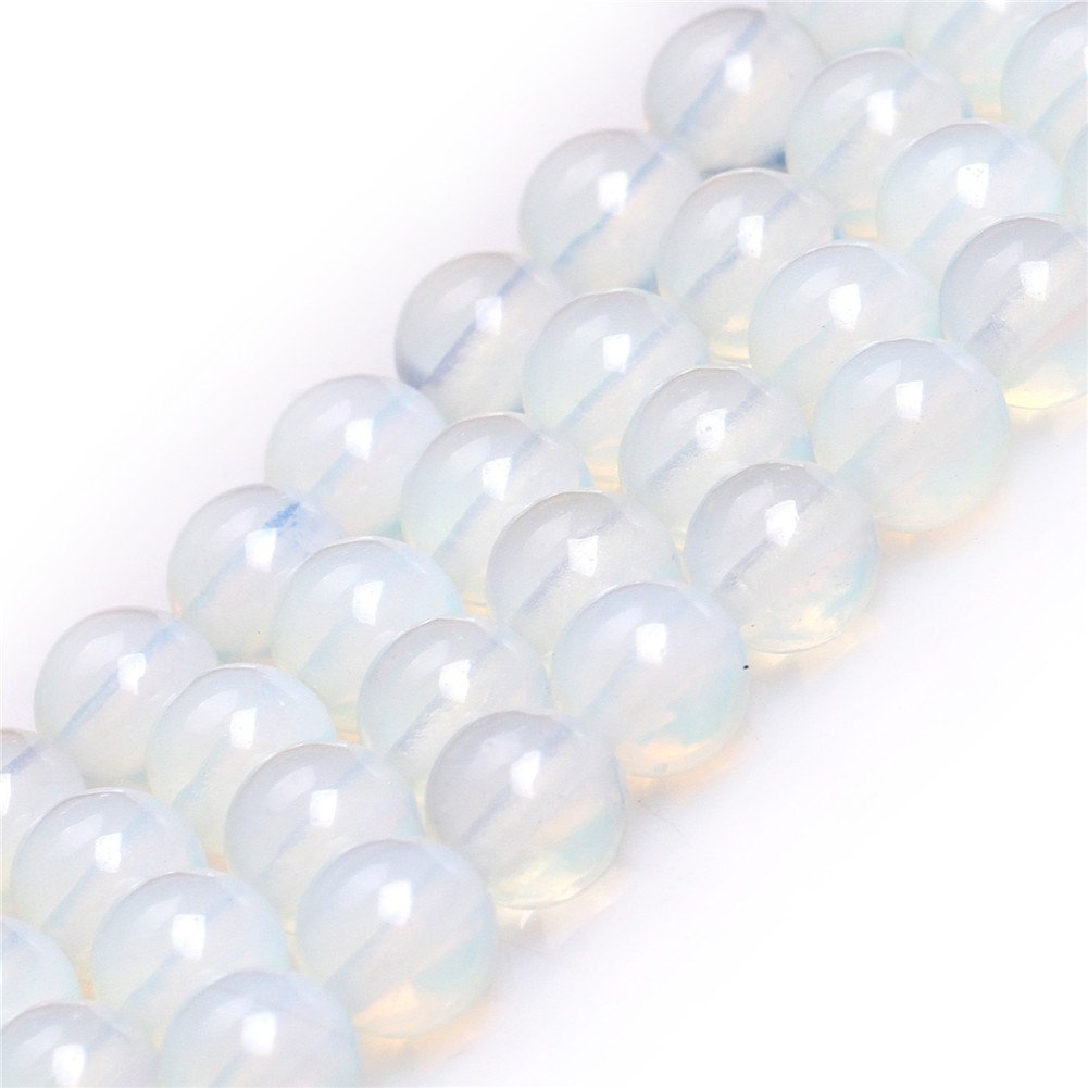 10mm White Opalite Beads Round Gemstone Loose Beads for Jewelry Making 15"(36-38pcs/strand)