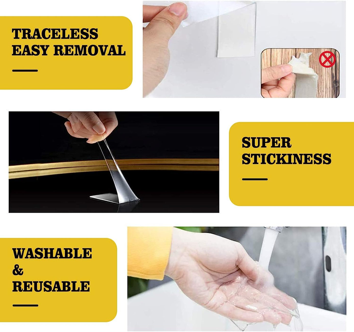Kelasy Nano Double Sided Tape Heavy Duty,Extra Strong Sticky Double Sided Mounting Tape,1.2" x 120",Clear Adhesive Poster Wall Tape for Decoration