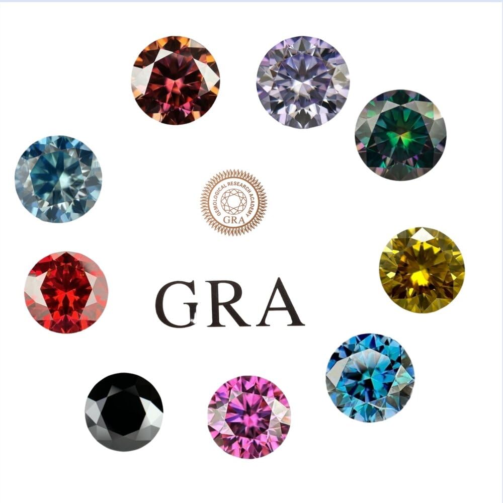 4-10mm Loose Moissanite Stone Garnet Pink Color Various 4 Colors Moissanites Gesmtone 0.3-4ct VVS1 Clarity Gems (Garnet, 6.5mm 1ct)