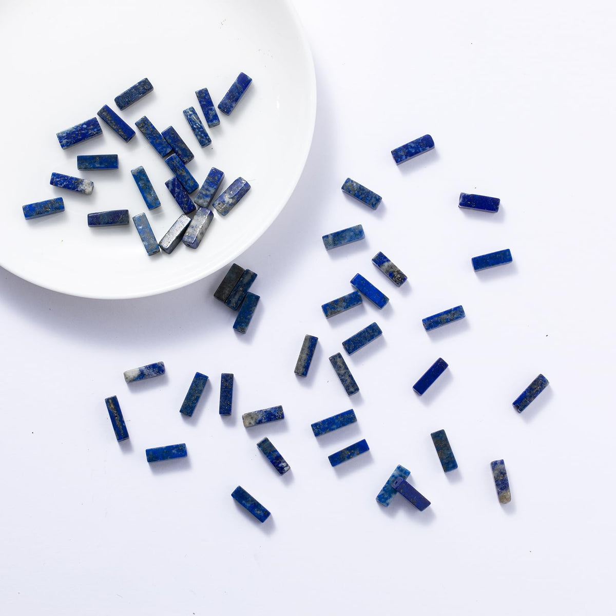 Natural Lapis Lazuli Rectangle Tube Beads 4x13mm 38cm/str Loose Semi Gemstone Stone Beads for Making Bracelets Necklace Earrings