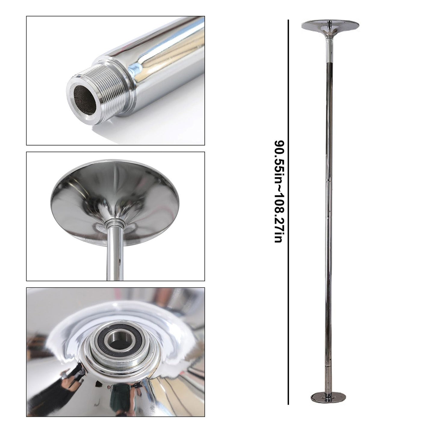 Vttui Portable Home Dance Fitness Pole - Adjustable Height Rotating & Static Mode Steel Pole for Core Training, Dance Studios, School Gymnastics & Cross-Border Fitness