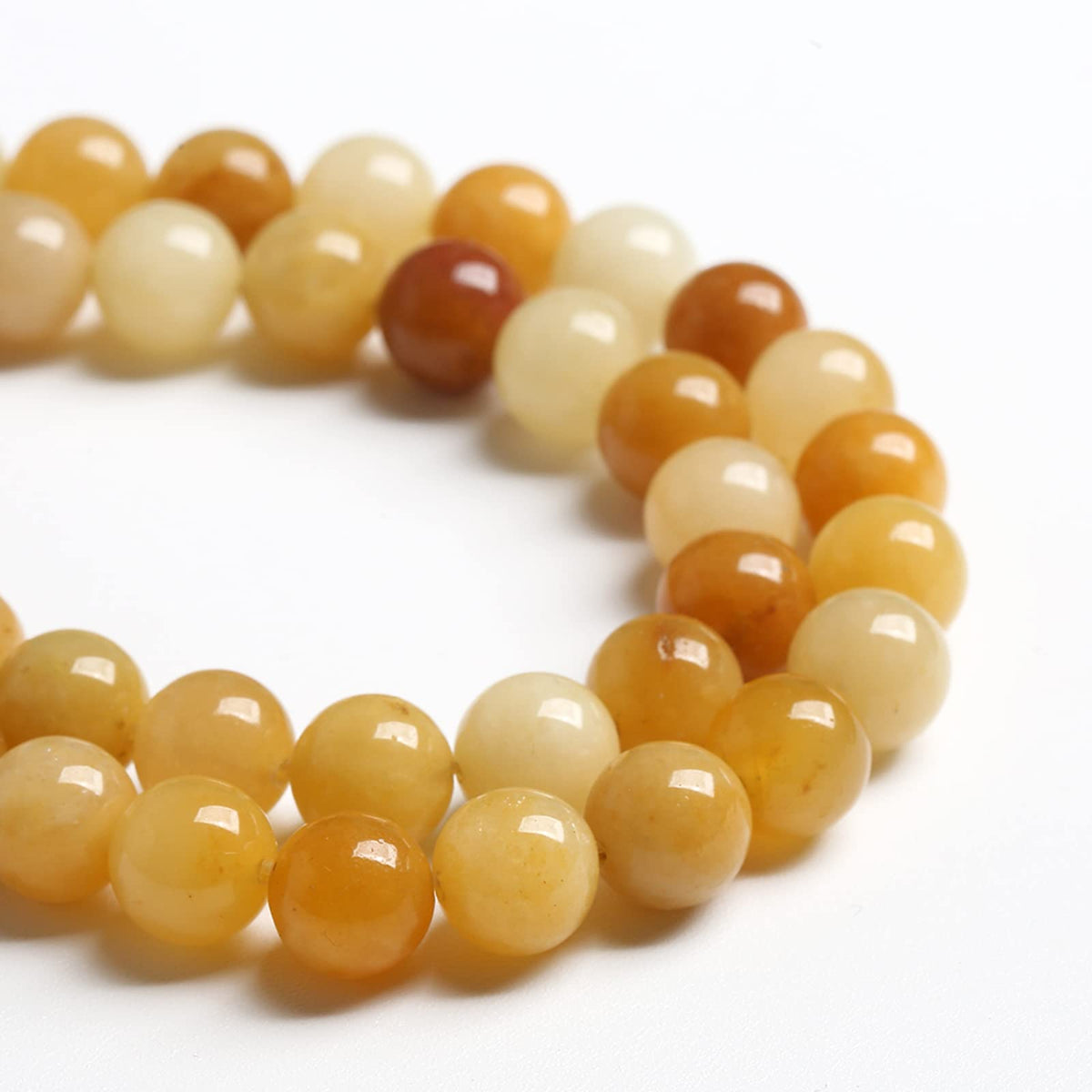 4MM 86PCS Natural Stone Yellow Jade Loose Beads for Jewelry Making DIY Bracelet 1 Strand