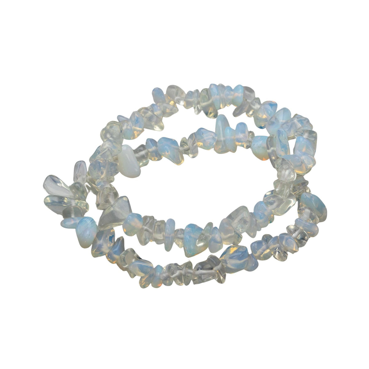 Natural Gemstone Bracelets, Chakra Crystal Healing Chip Stretch Bracelets, Gemstone Polished Irregular Crystals, Crystal Irregular Chips Beads Stretch Bracelets (Opalite)