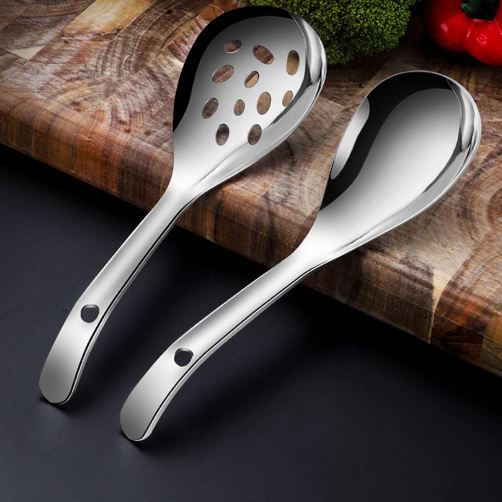 Cabilock Stainless Steel Rice Spoon 9.25 Inch Rice Ladle Paddle for Serving Fluffy Kitchen Utensil for Everyday Cooking