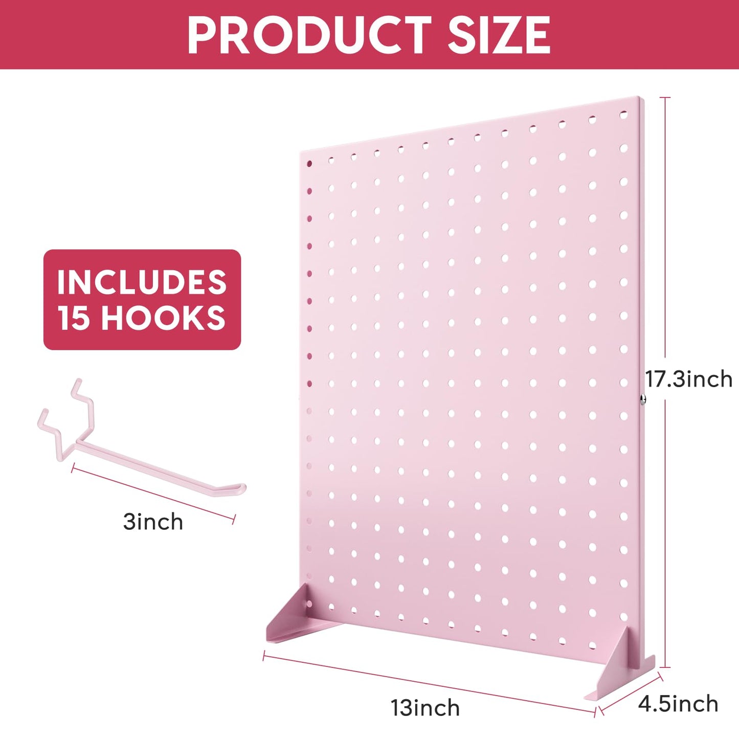 SIBRANT 2Pcs Peg Board Display Stand with 15 Hooks, Tabletop Rack for Craft Shows, Jewelry Selling & Vendor Events, Portable Keychain Display for Accessories, Retail Stores & Boutiques(17 * 13Inch,