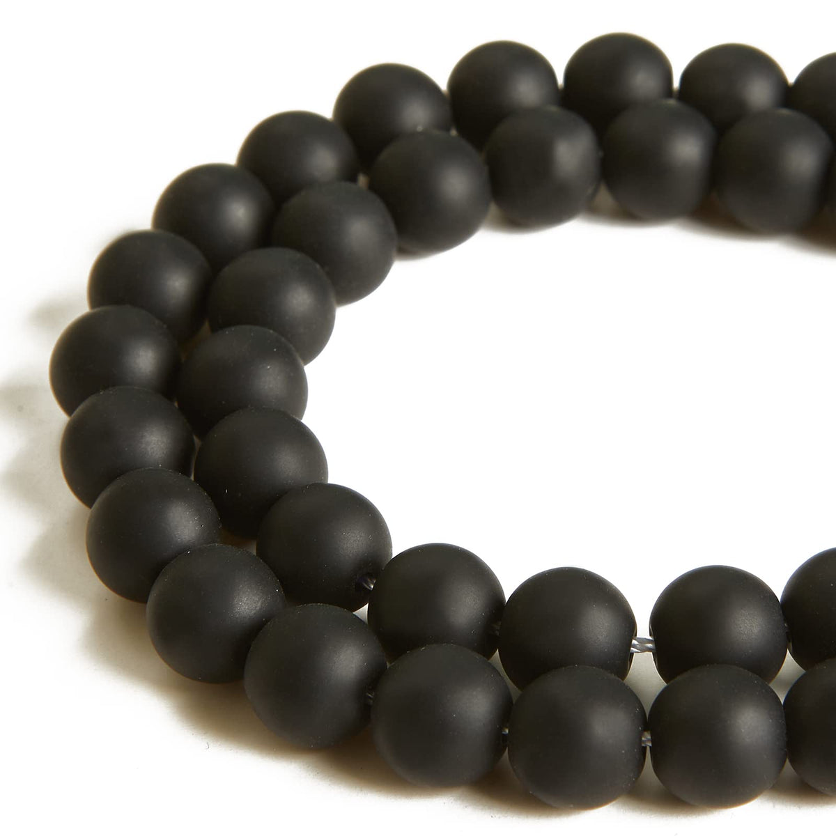 100pcs 6mm Matte Black Beads Natural Gemstone Beads Round Loose Beads for Jewelry Making