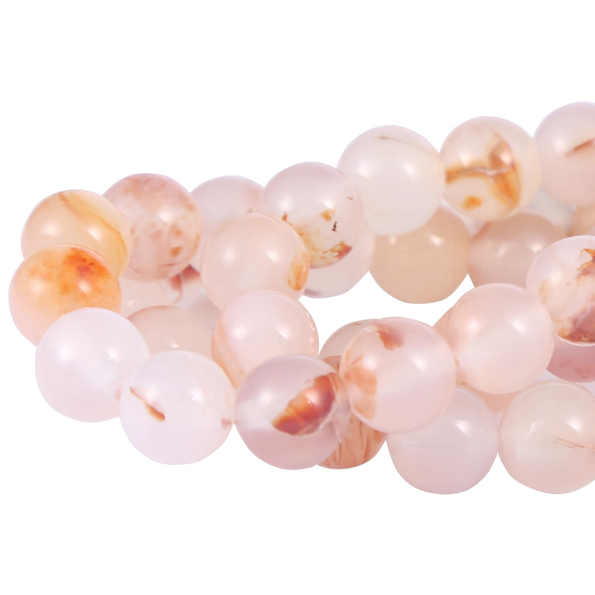 Natural 8mm Red Grass Flower Agate Gemstone Beads Energy Healing Crystal Round Loose Stone Beads for Jewelry Making DIY Bracelets Necklaces
