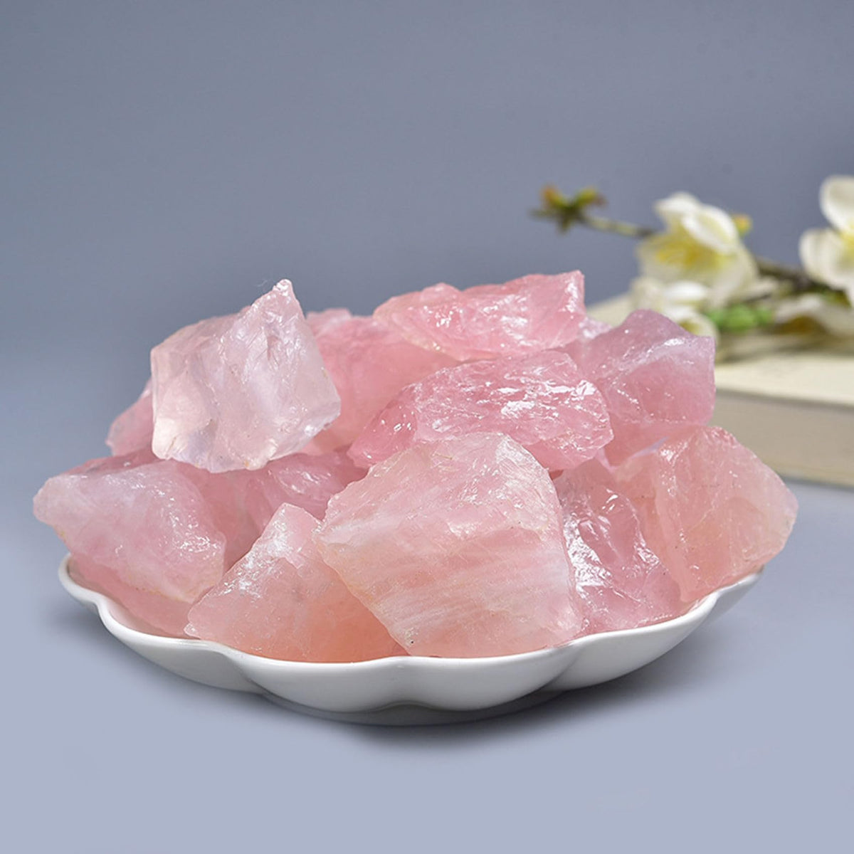 Rose Quartz Raw Crystals Healing Crystals Natural Rough Stones 1.2-2" for Tumbling, Fountain Rocks, Yoga, Meditation, Polishin, Gift 37