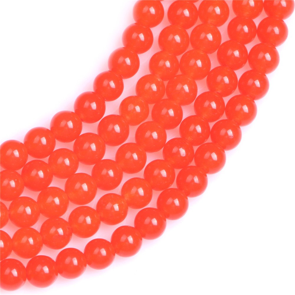 Orange Jade Beads for Jewelry Making Gemstone Semi Precious 6mm Round 15" JOE FOREMAN