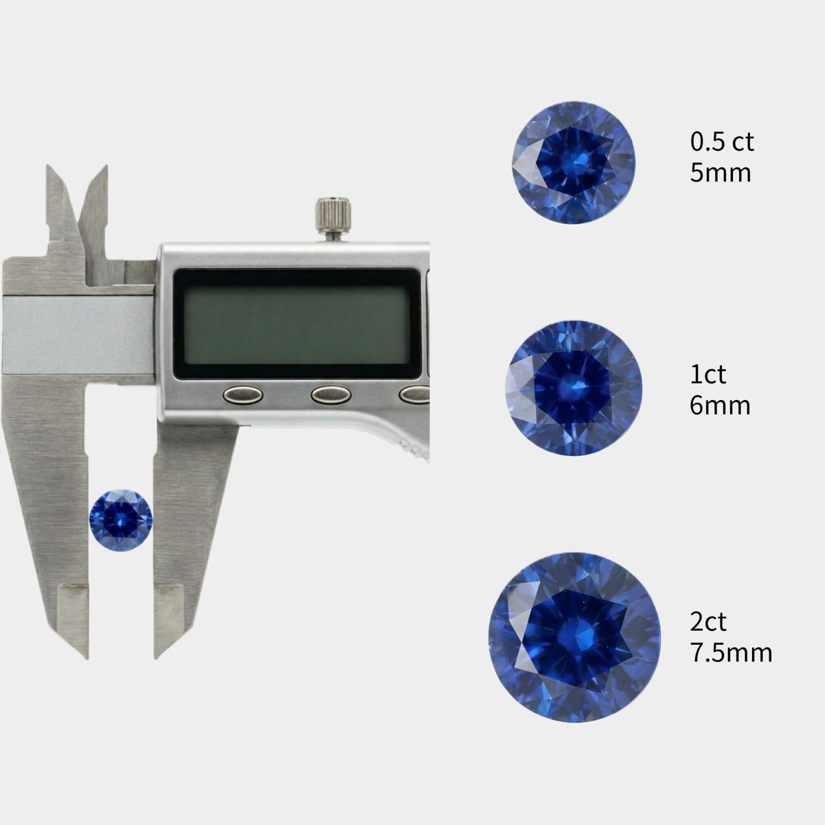 AGL Certified Lab Grown Sapphire, Brilliant Cut Loose Stone, for Fine Jewelry Making, 0.5 Carat (5mm)