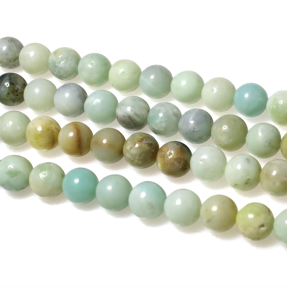 MJDCB Natural Stone Beads Multicolor Amazonite Round Loose Beads for Jewelry Making DIY Bracelet Necklace (8mm)