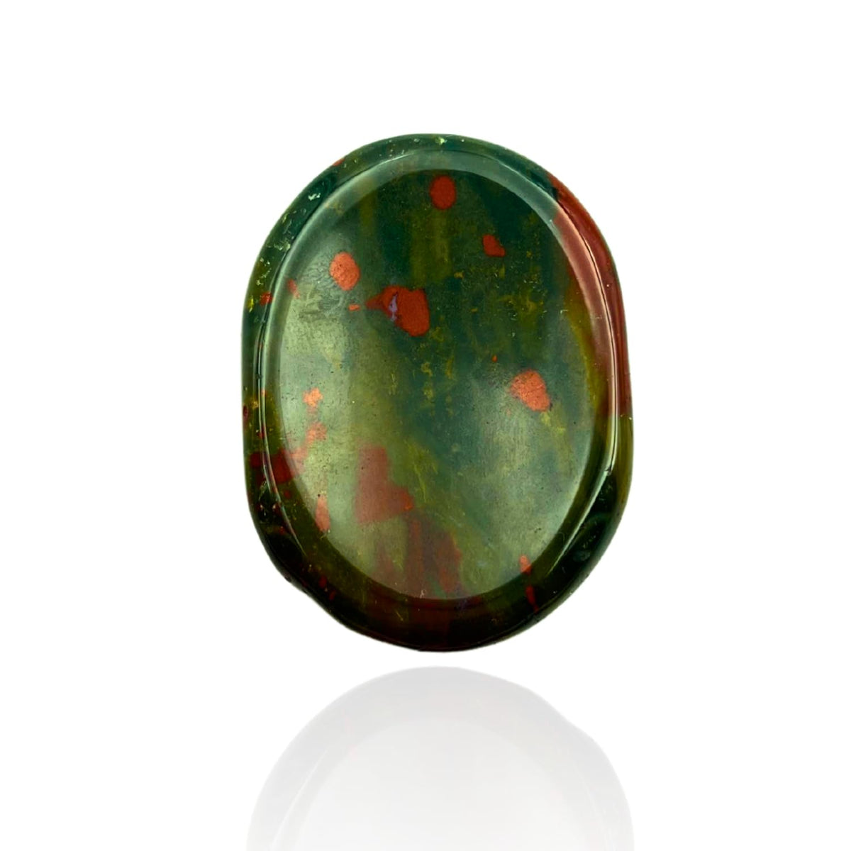 GEMSCITE Bloodstone Thumb Worry Stones Metaphysical Gemstone Crystal Healing Reiki Men Women Gift FENG Shui Positive Energy Love Wellness Palm Stones Wicca Powerful