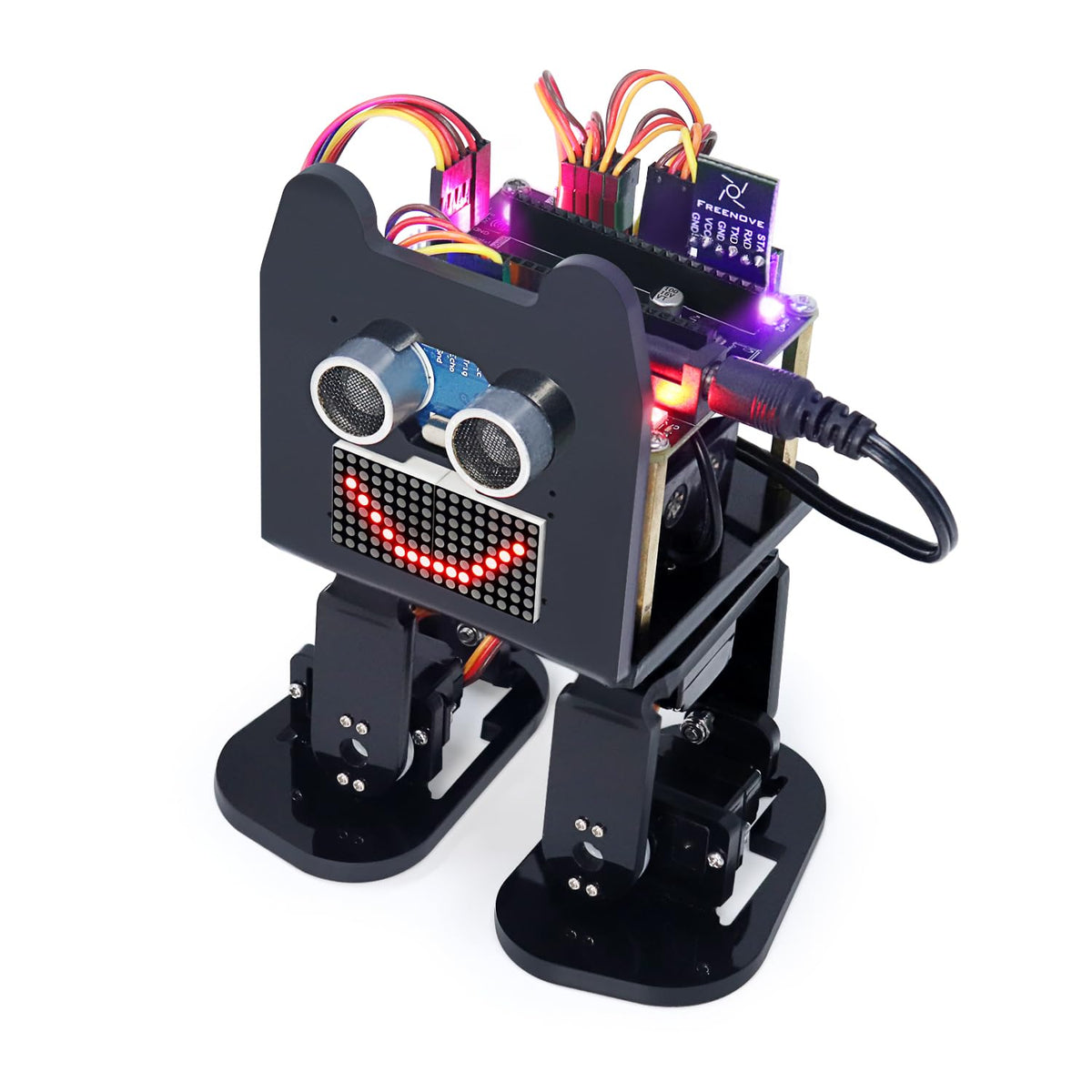 Freenove Bipedal Robot Kit for Raspberry Pi Pico (Not Included) (Compatible with Arduino IDE), LED Matrix Expressions, Obstacle Avoidance, Colorful Lights, Buzzer, Speaker, App