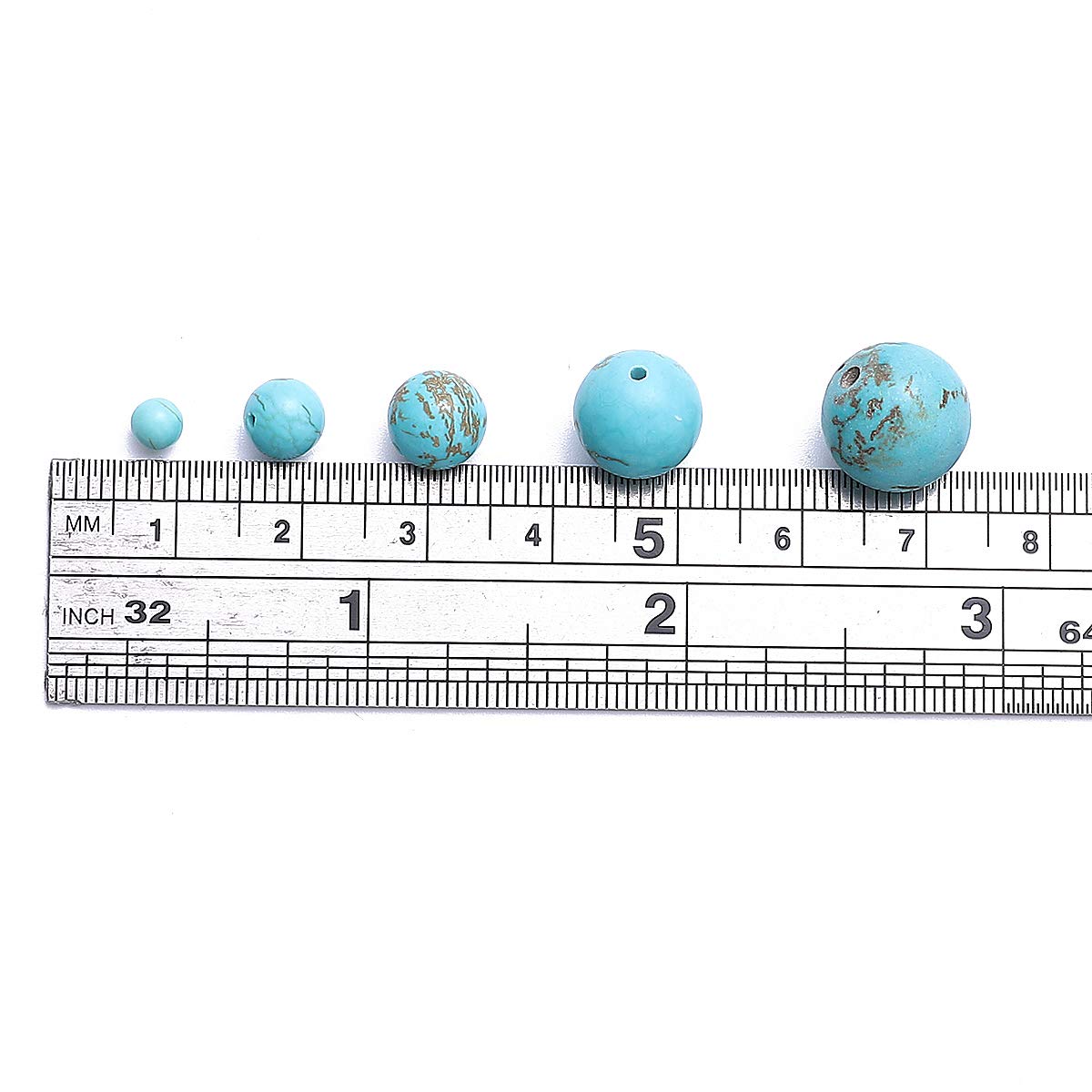 BEADIA Natural Blue Turquoise Stone Round Loose Semi Gemstone Beads for Jewelry Making 4MM 89PCS