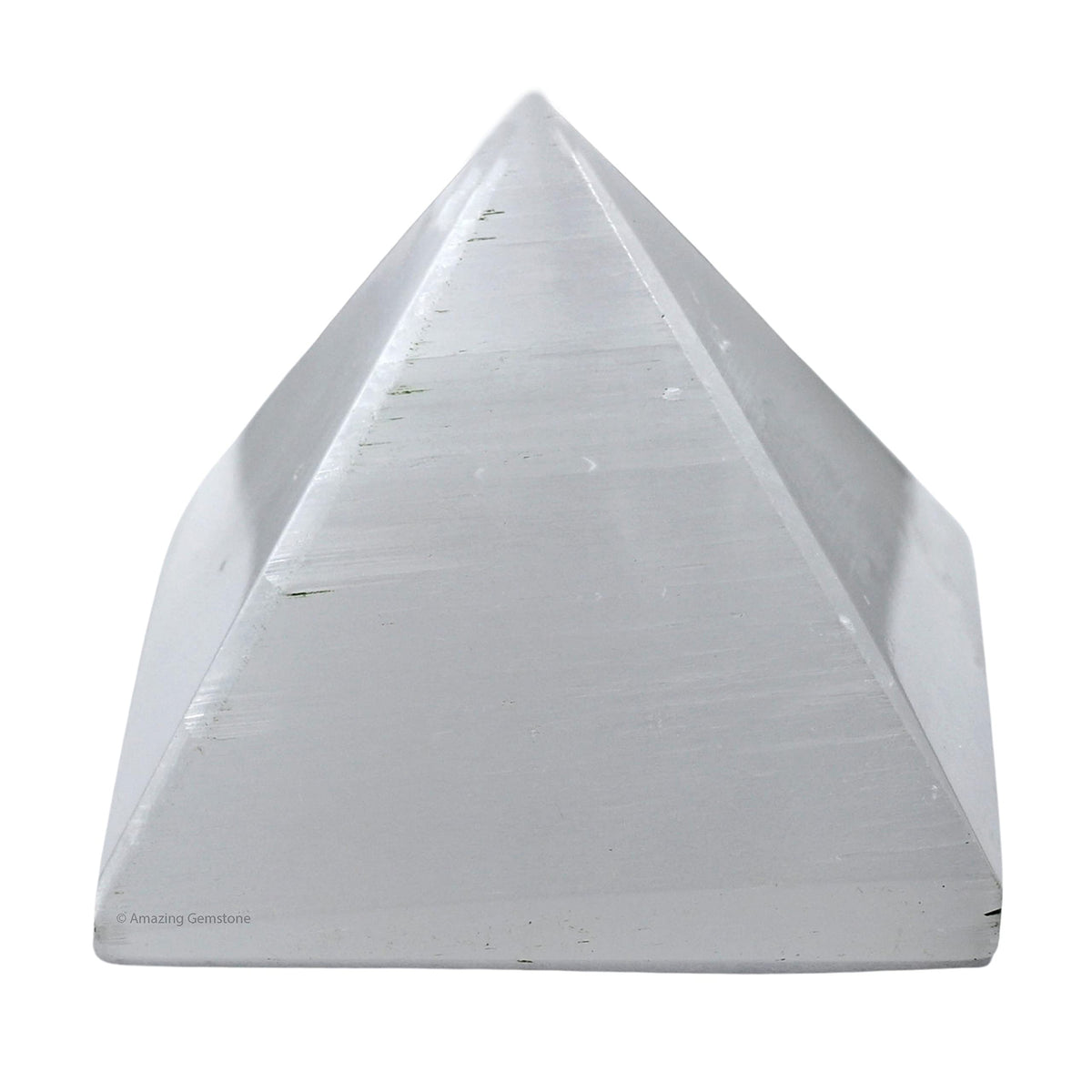 Amazing Gemstone Selenite Pyramid Crystal Healing Stones - 2" Great Pyramid Figurine of Natural Stone Pyramid for Meditation, Reiki, Chakra Balancing and Crystal Pyramids Grid