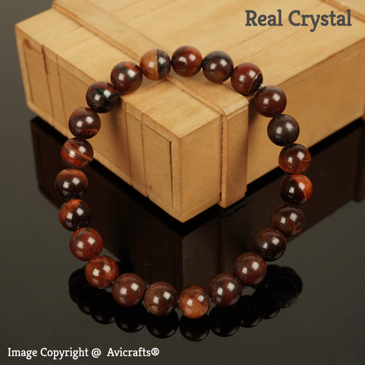 Avicrafts Handmade Natural Red Tiger's Eye Passion Bracelet - Boost Confidence - Bring Motivation - Strong Relationship - Root Chakra - Tiger Eye for Healing Lower Chakra