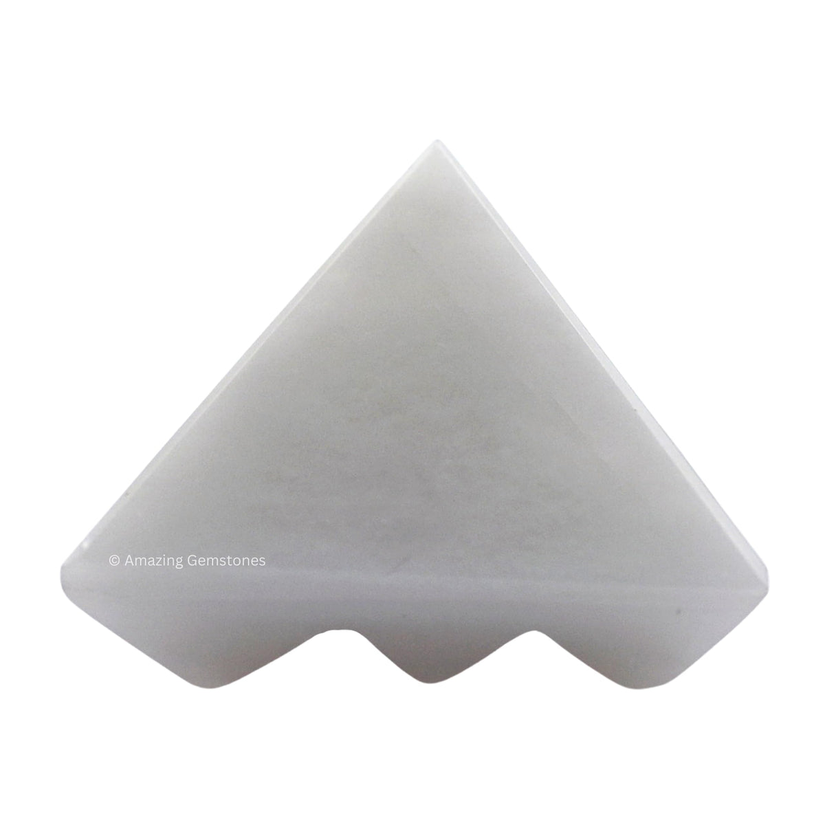 Amazing Gemstone Snow Quartz Crystal Pyramid with 9 Pyramid Plate Bottom - 1" Mini Pyramid Figurine of Natural Stone Pyramid for Meditation, Reiki, Chakra Balancing Vastu Pooja and Crystal Grids