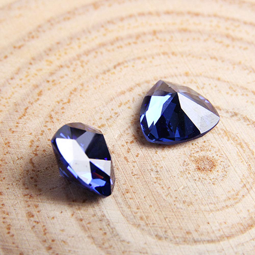 Wixine 2Pcs Beautiful Blue Tanzanite 10mm Stunning Trillion Cut Loose Gemstone