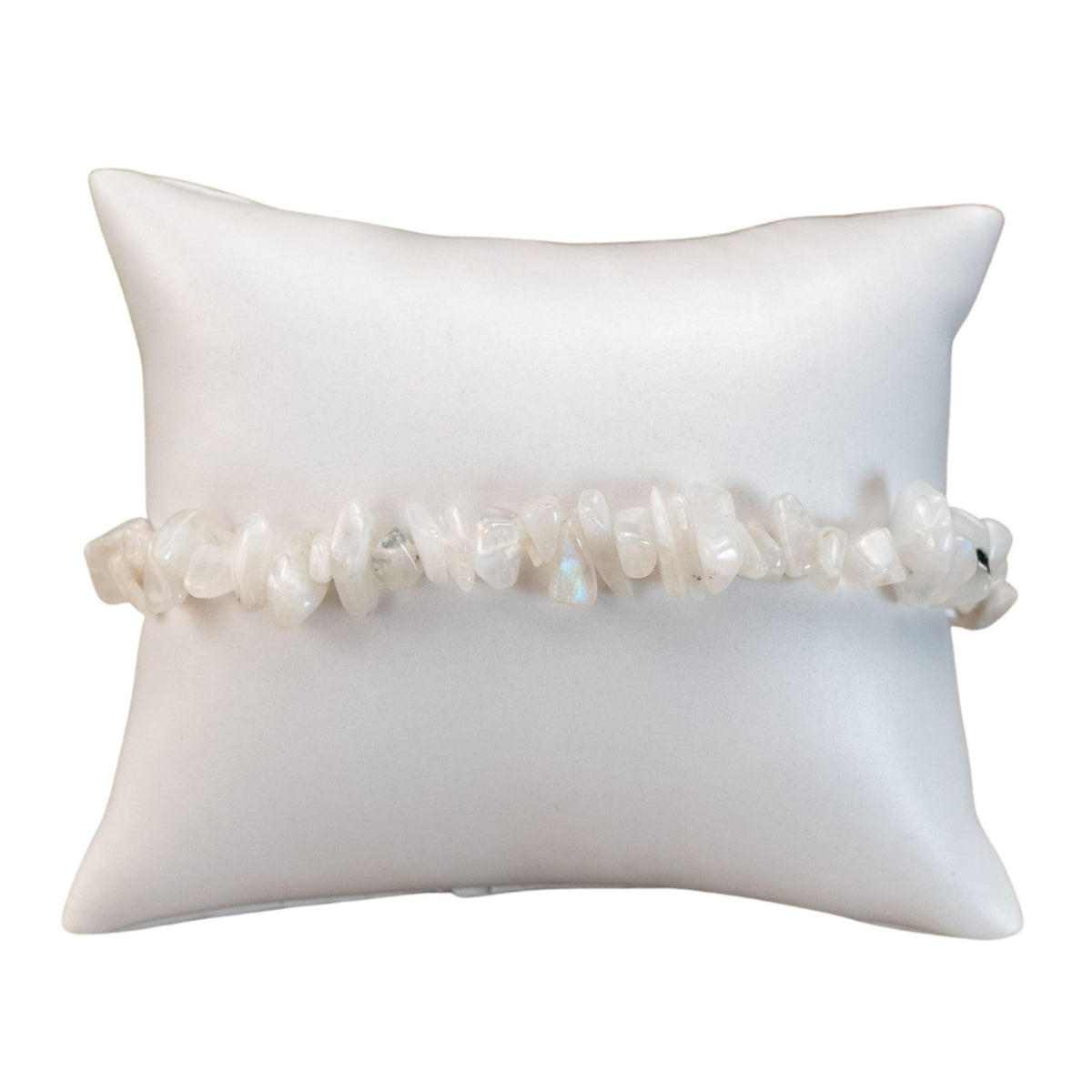 Down To Earth Moonstone Natural Gemstone Bracelets, Chakra Crystal Healing Chip Stretch Bracelets, Gemstone Polished Irregular Crystals, Crystal Irregular Chips Beads Stretch Bracelets (Moonstone)