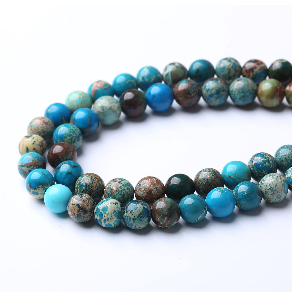 60PCS 6mm Natural Blue Imperial Jasper Beads Round Loose Stone Beads for Jewelry Making for Jewelry Making DIY Bracelet Necklace 15 Inch,Energy Stone Healing Power (6mm, Blue Imperial Jasper Beads)