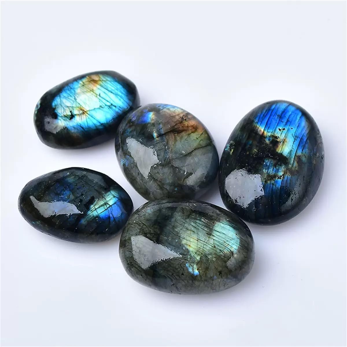 0.5 LB Natural Labradorite Tumbled Stones – Healing Crystals for Energy, Protection & Intuition – Polished Crystals for Reiki, Chakra Balancing, Meditation & Home Décor (10-20mm)