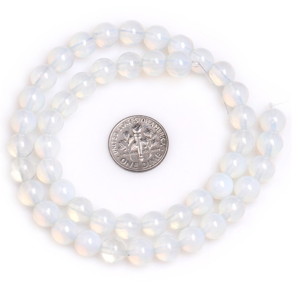 10mm White Opalite Beads Round Gemstone Loose Beads for Jewelry Making 15"(36-38pcs/strand)
