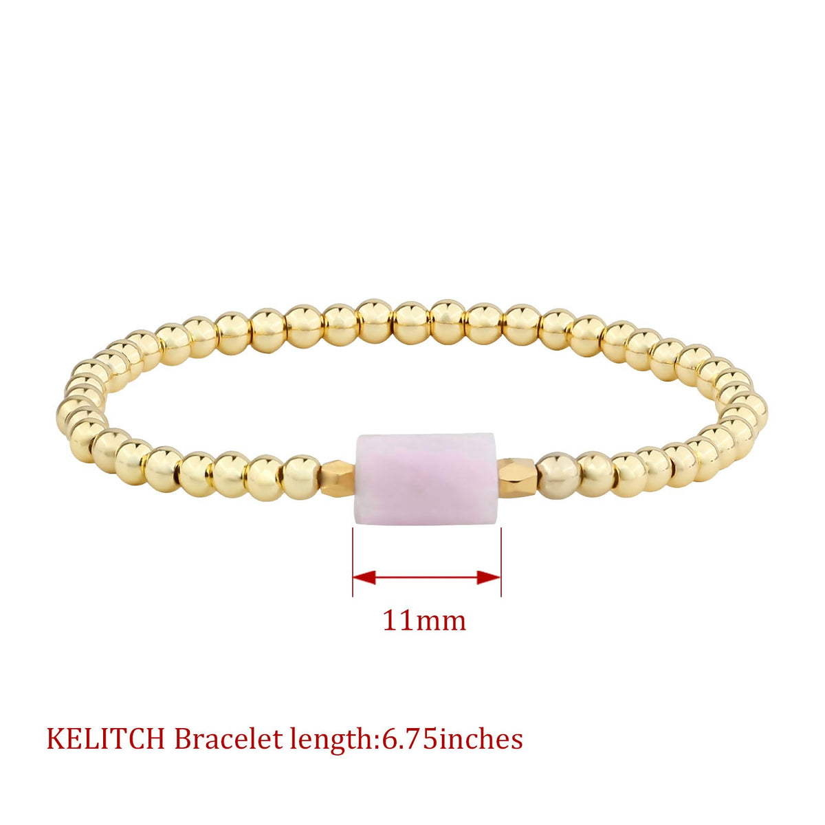 KELITCH Women Silver Stretch Bracelets Turquoise Beaded Bracelet Agate Crystal Cuff Bracelets