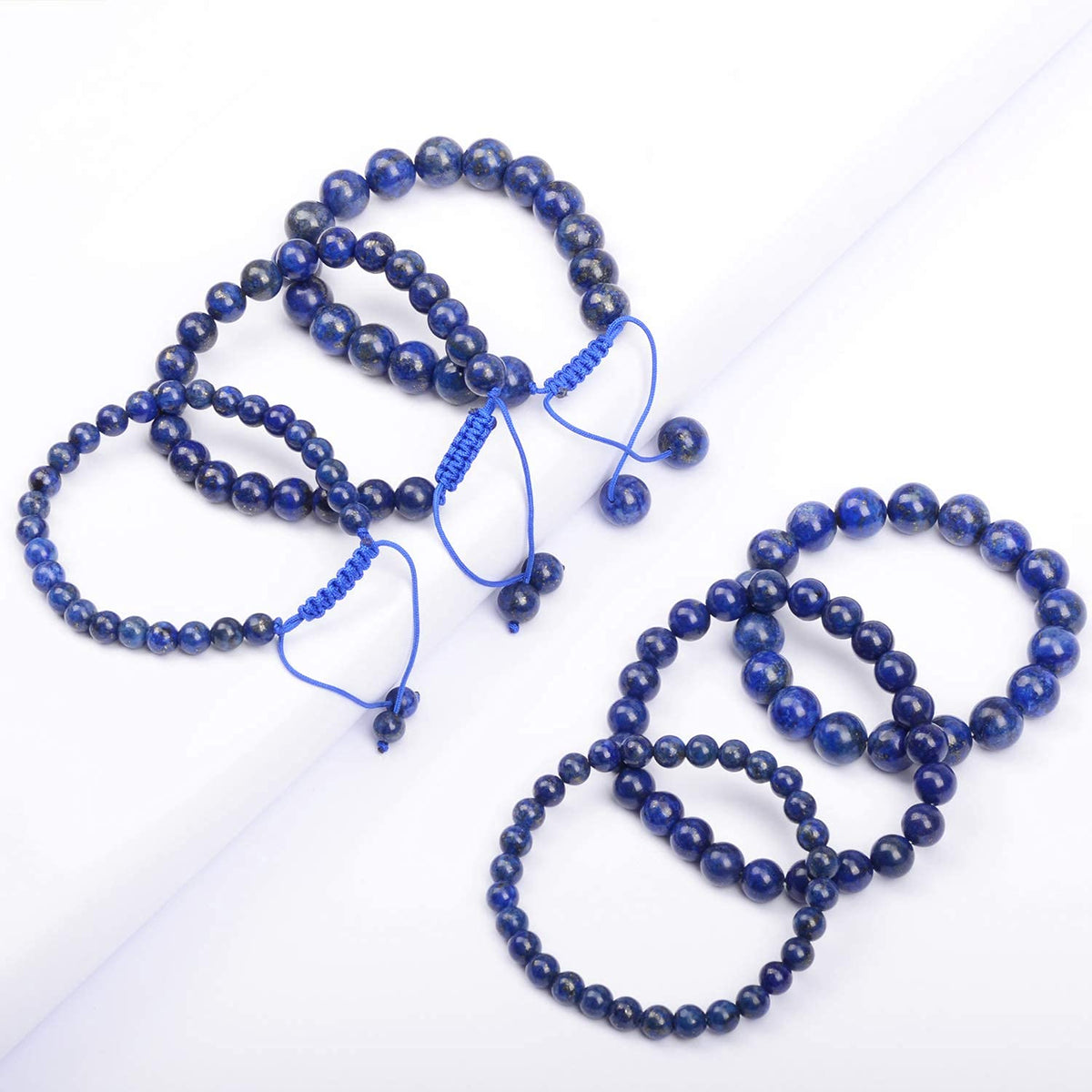 AD Beads Natural Gemstone Round Loose Beads 15" for Bracelet Necklace Earrings Jwelery Making Crafts DIY (10mm, Blue Lapis)