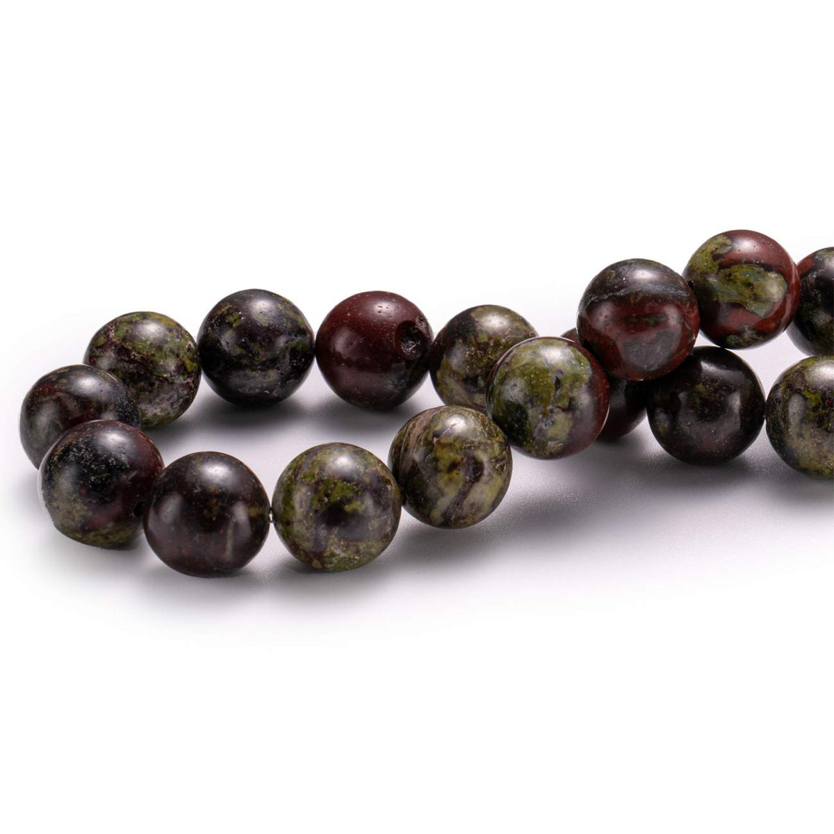 BEADIA Natural Dragon Blood Stone Round Loose Semi Gemstone Beads for Jewelry Making 8MM 44PCS