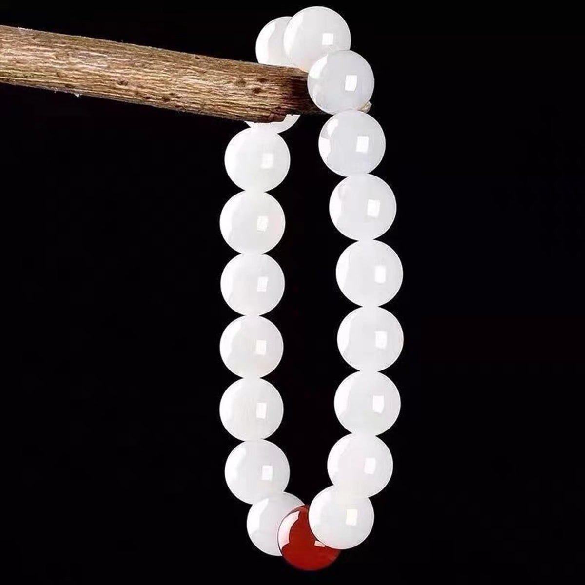 Cryhand White Jade Bracelets For Men Protection Healing Crystal Bracelet For Women Spiritual Charms Stretchy 8mm Beaded Lucky Handmade Anxiety Braceletss