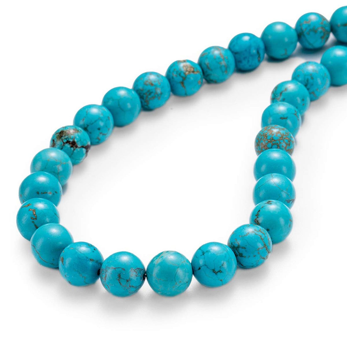 BEADIA Natural Blue Turquoise Stone Round Loose Semi Gemstone Beads for Jewelry Making 6MM 61PCS