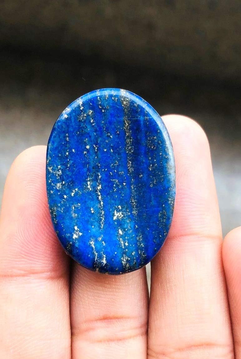 crystalmiracle Beautiful Lapis Lazuli 1 Inch Worry Stone Positive Energy Crystal Healing Thumb Stone for Reiki Protective Meditation Feng Shui Gifts for Men Women