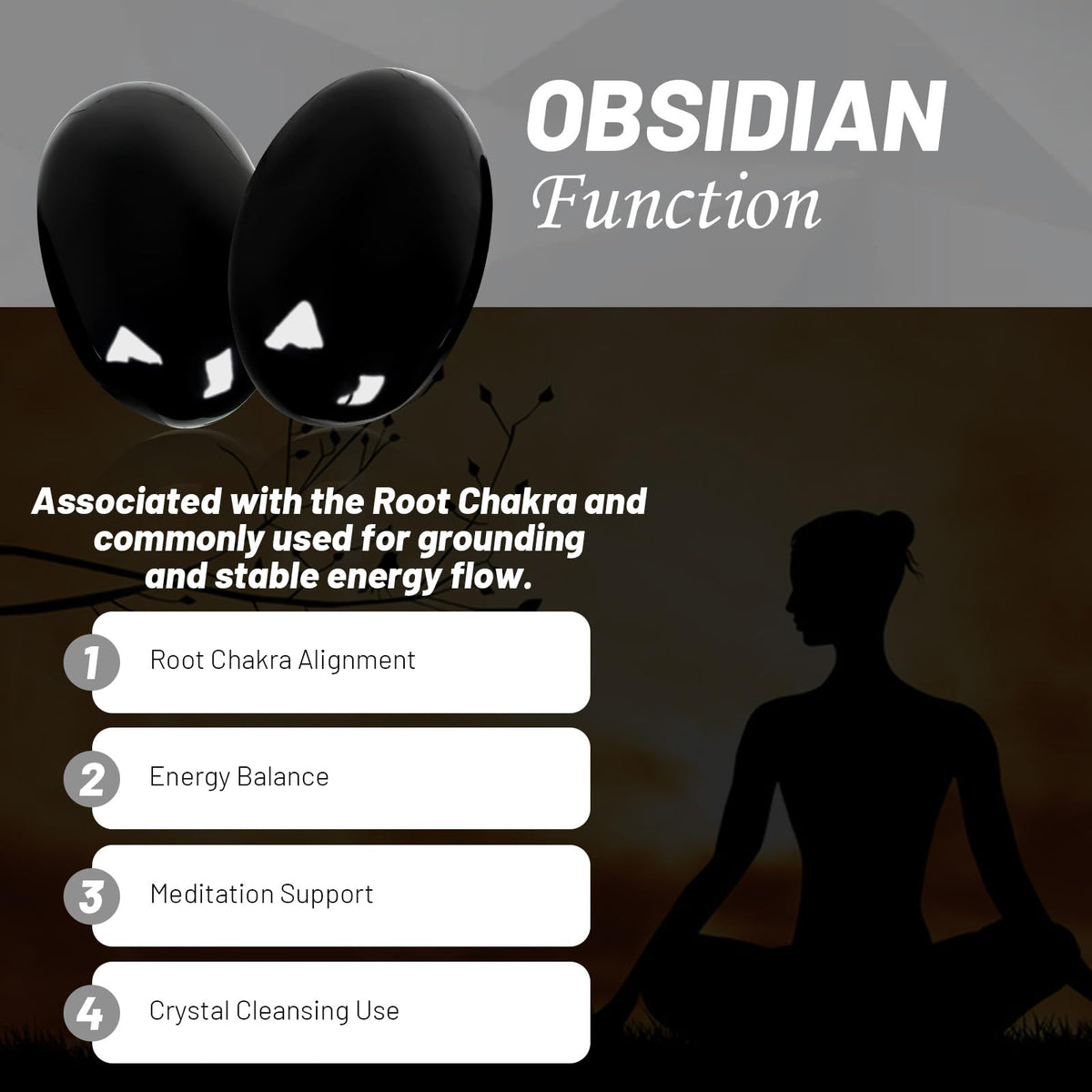2.7''- 3.1'' Large Obsidian Palm Stone - 2 Pcs Black Obsidian Stone, Smooth Pocket Energy Crystals, Healing Worry Stones