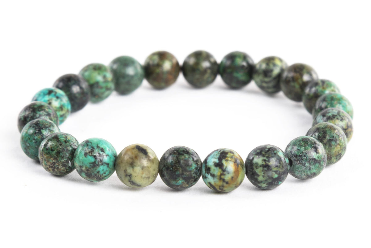 sara creation Tibetan Texture Turquoise Stone Bead Bracelet - Adjustable Natural Gemstone Bracelets - Healing For Girl Women Men