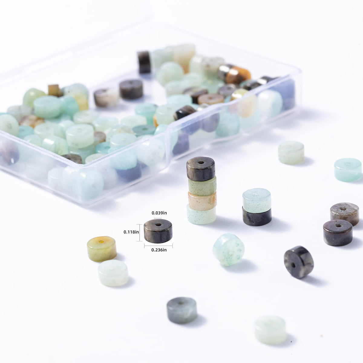 Natural Amazonite Stone Spacer Beads 6x3mm 38cm/str Flat Round Loose Semi Gemstone Caps for Making Bracelets Necklace