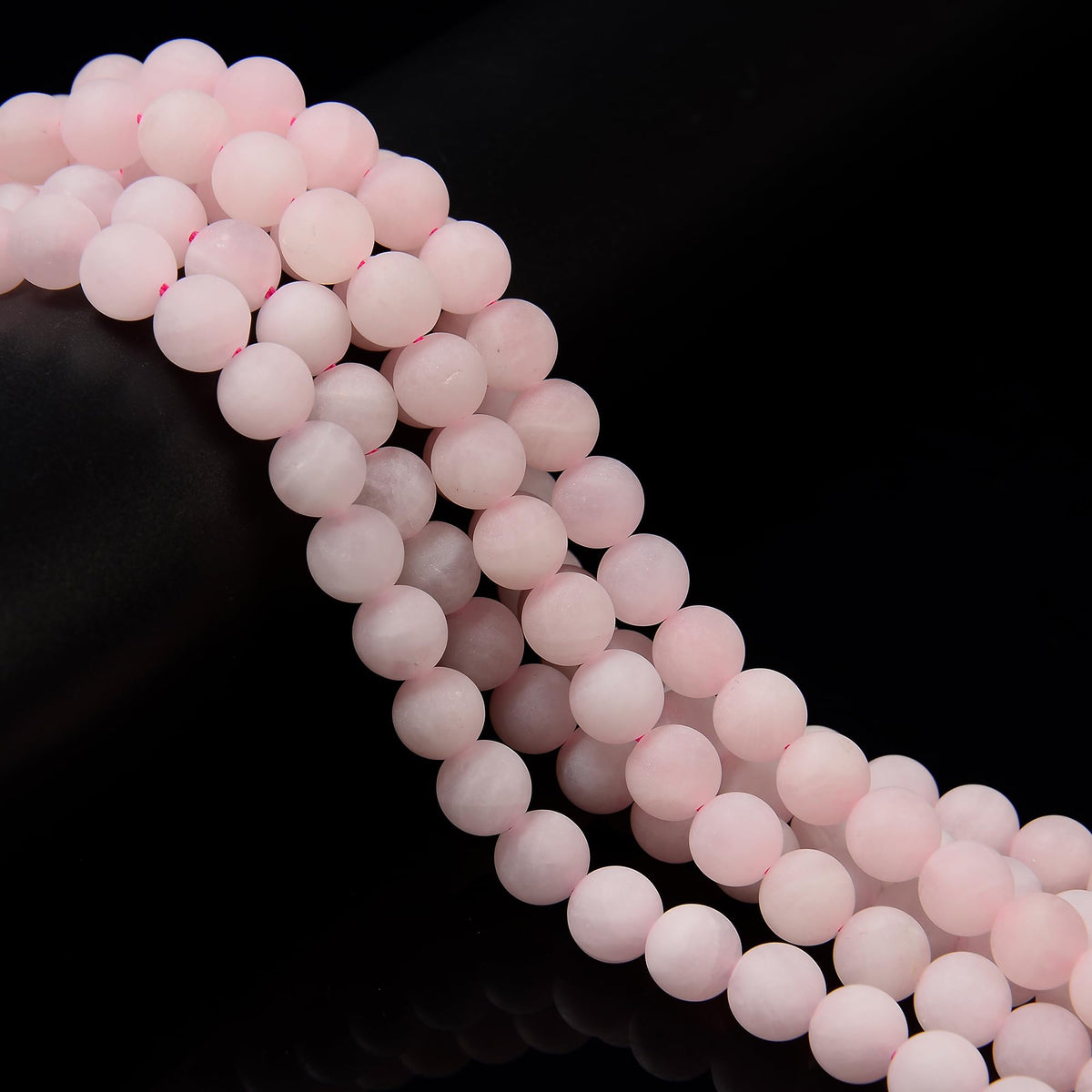 JM Design Rose Quartz Matte Round Loose Gemstone Beads Size 8mm 15.5inch Strand for Jewelry Making
