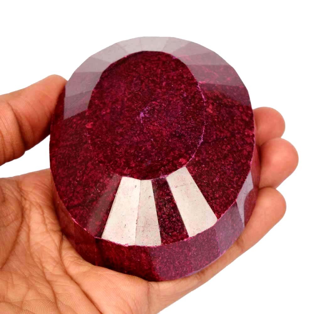 GEMHUB Egl Certified Approx 1500-2000 Ct Natural African Oval Blood Red Ruby Loose Gem B-4504