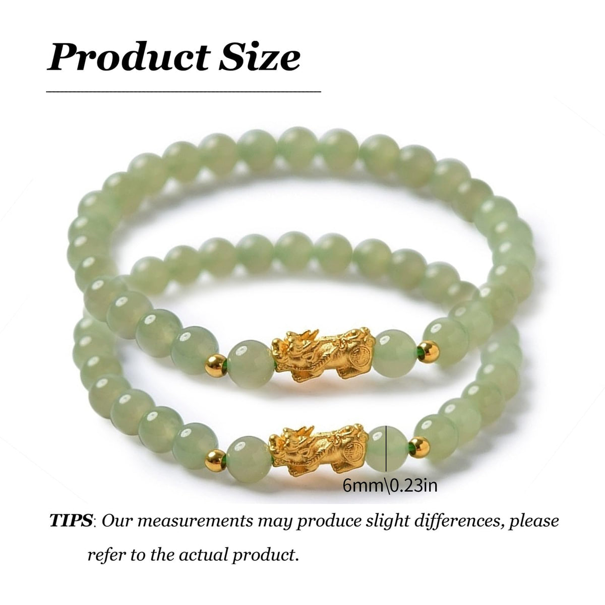 Long tiantian Green Beaded Bracelet for Women with Gold Tone Pixiu Charm, Minimal Stretch Bracelet with Round Beads for Daily Wear and Thoughtful Gifting