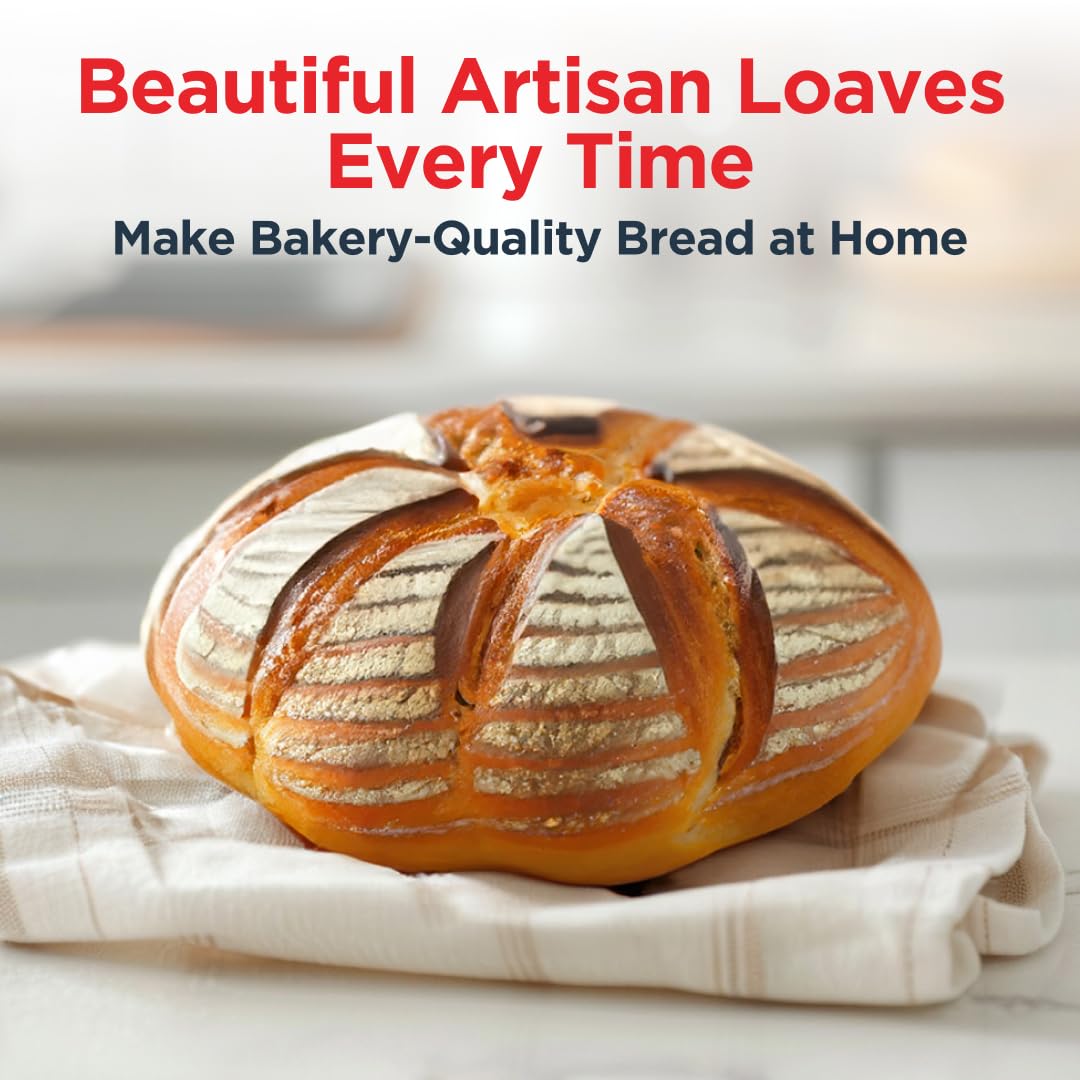 Bread Proofing Basket Set of 2 - Round 9" Sourdough Bread Baking Supplies w/Linen Liner, Scrapers, Scoring Lame, Whisk, Blades Banneton Proofing Baskets - Sourdough Starter Kit for Beginners