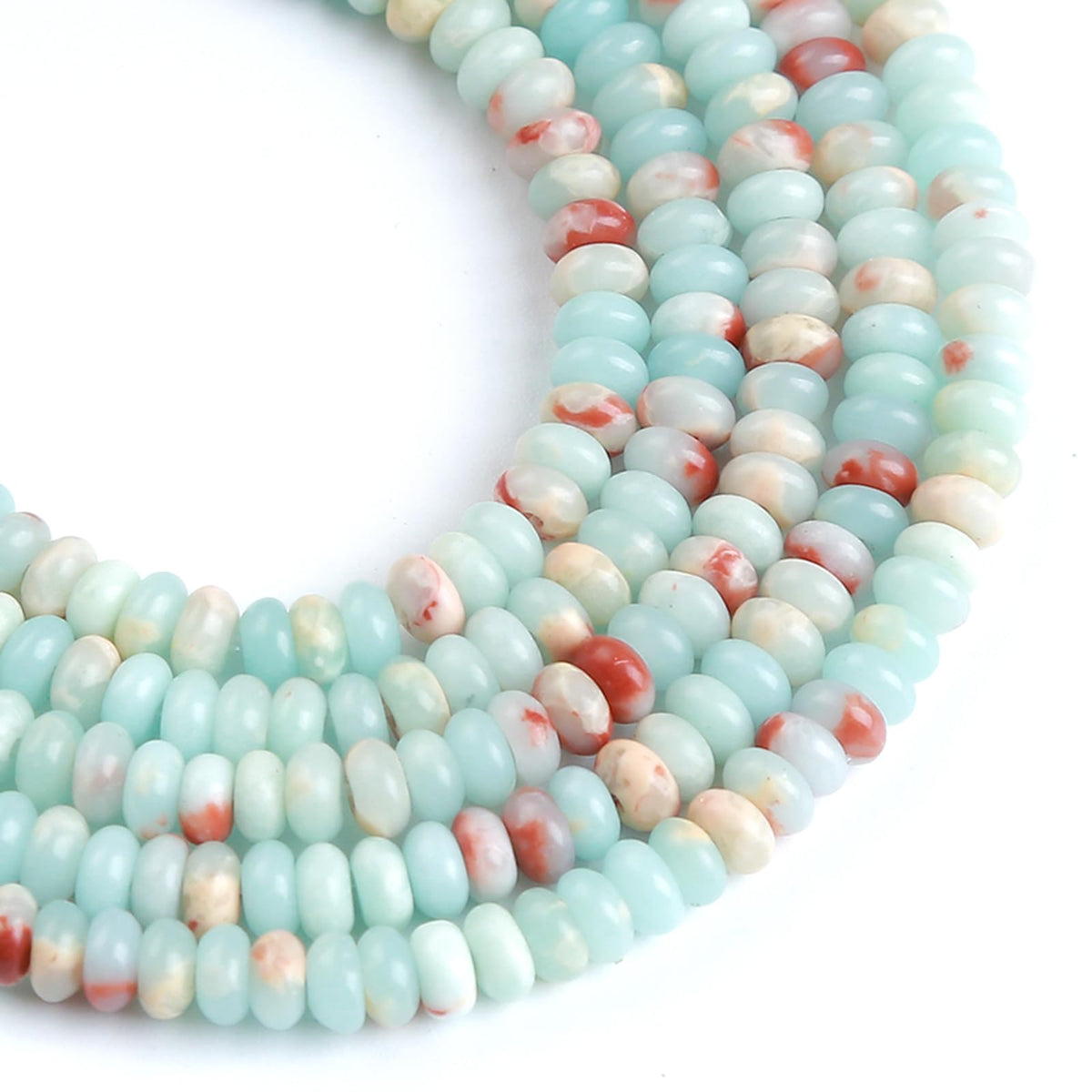 150PCS 2x4mm Blue Jasper Rondelle Beads Natural Abacus Disk Stone Beads Round Loose Spacer Gemstone Beads for DIY Bracelet Necklace Jewelry Making